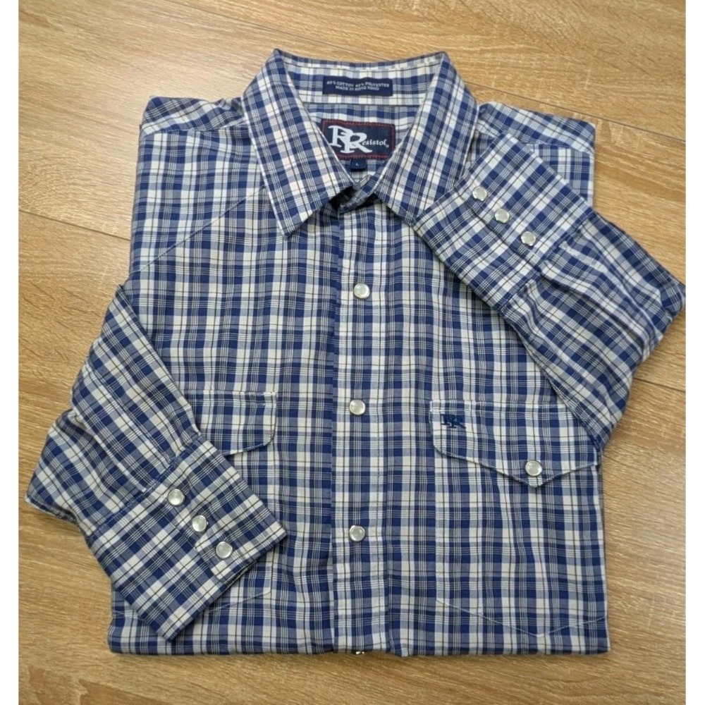 Resistol Shirt Mens Large‎ Snap Button Up Plaid Western Ranch Cowboy